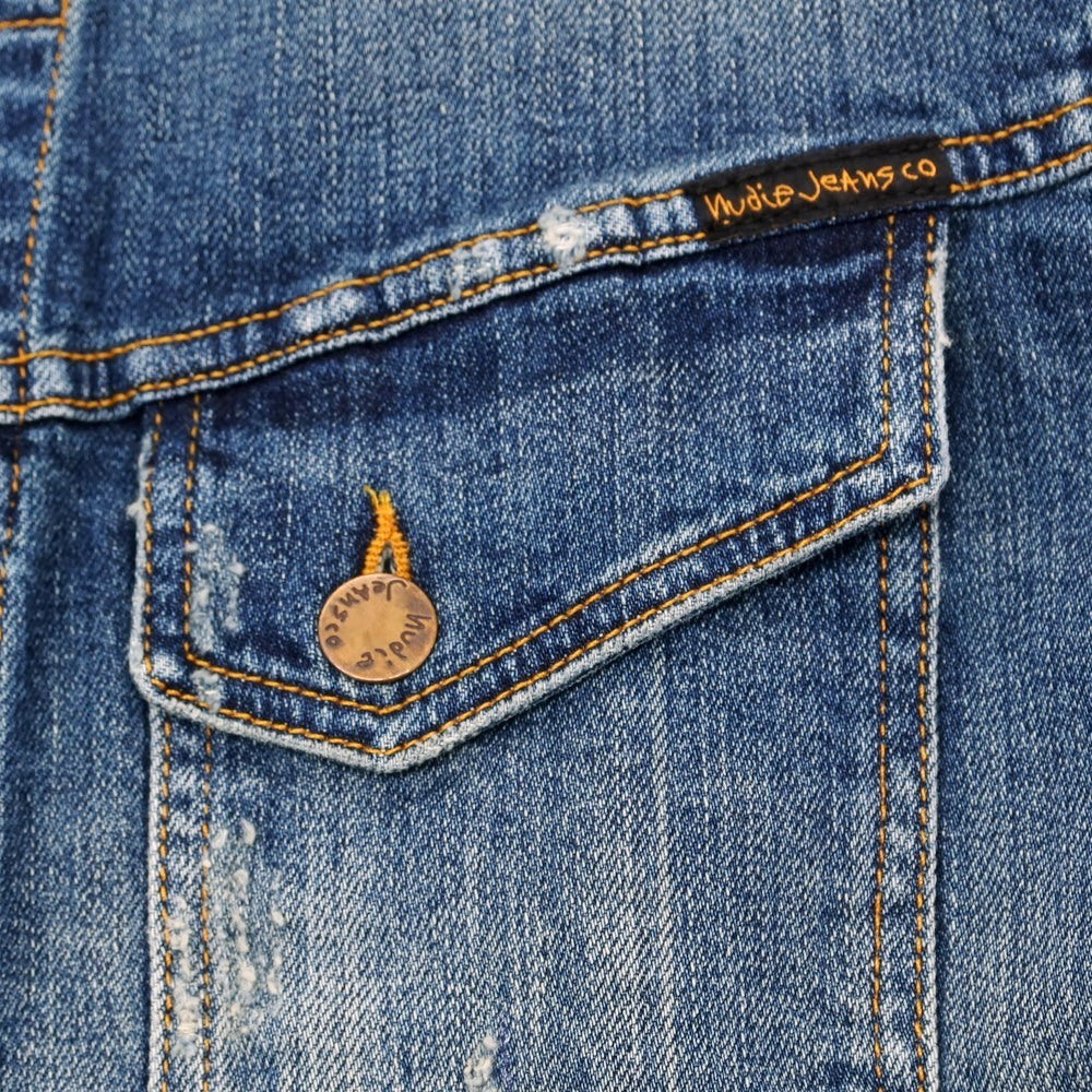 【中古】ヌーディージーンズ Nudie Jeans PERRY ストレッチコットン デニムジャケット ブルー【 L 】【 状態ランクC 】【 メンズ 】