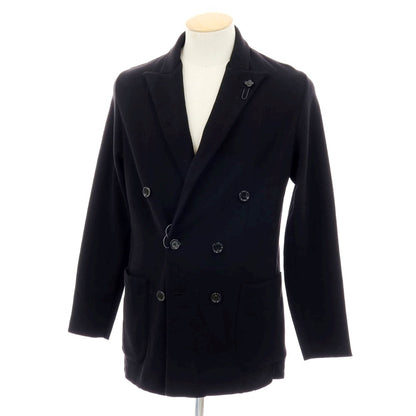 【中古】ラルディーニ LARDINI コットン ダブル ニットジャケット ブラック【サイズS】【 状態ランクB 】【 メンズ 】