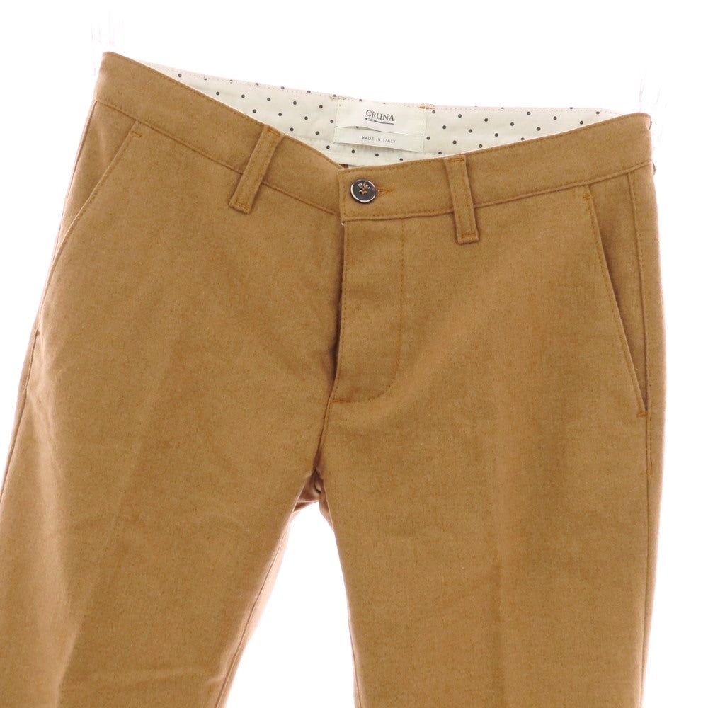 【中古】クルーナ CRUNA ウールポリエステル カジュアルスラックスパンツ ライトブラウン【 2 】【 状態ランクA 】【 メンズ 】