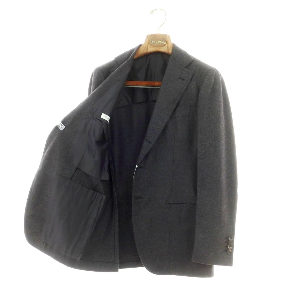 【中古】アルフォンソ シリカ Alfonso Sirica カシミヤシルク 3つボタンスーツ チャコールグレー【 46 】【 状態ランクA 】【 メンズ 】