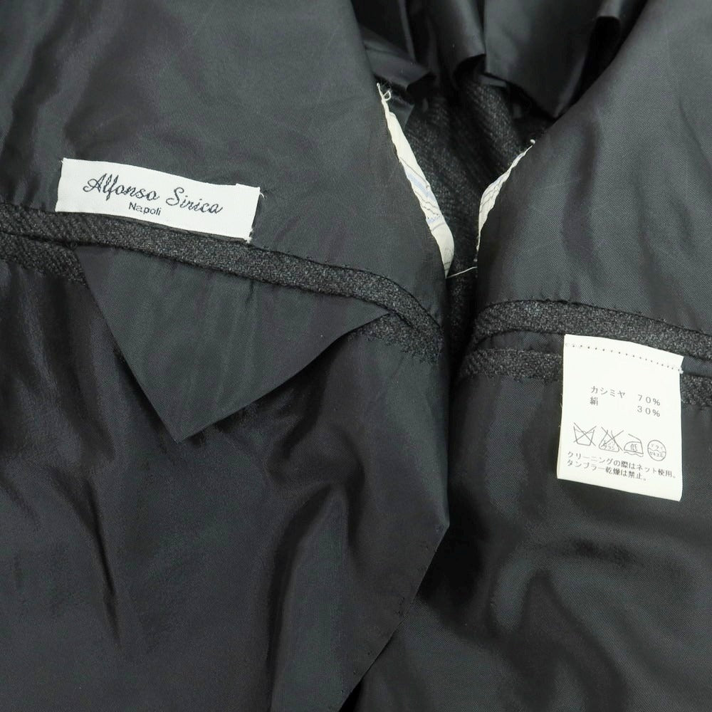 【中古】アルフォンソ シリカ Alfonso Sirica カシミヤシルク 3つボタンスーツ チャコールグレー【 46 】【 状態ランクA 】【 メンズ 】