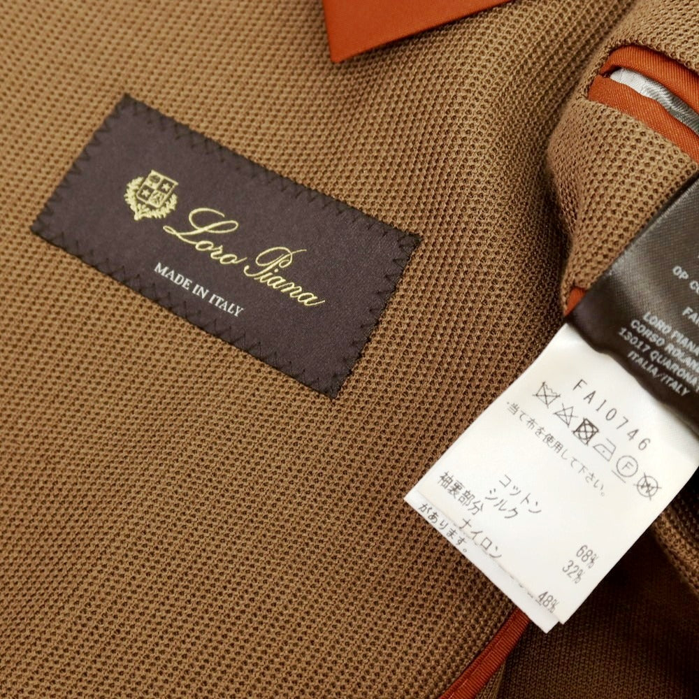 【中古】ロロピアーナ Loro Piana コットンシルクジャージー カジュアルジャケット ブラウン【サイズ46】【 状態ランクB 】【 メンズ 】