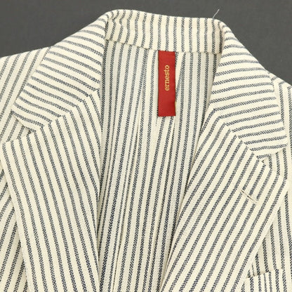 【中古】エルネスト ernesto GFB ウール ストライプ カジュアルジャケット アイボリーxグレー【サイズ44】【 状態ランクB 】【 メンズ 】