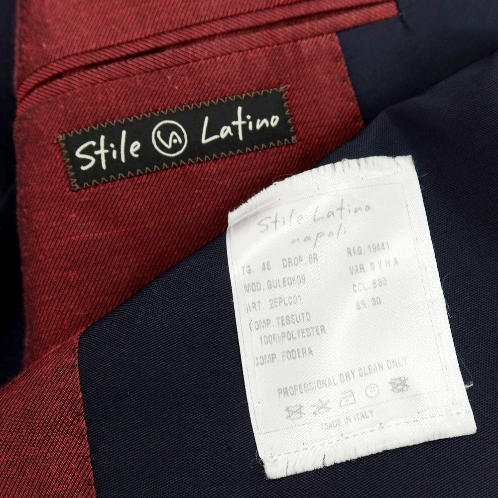 【中古】スティレ ラティーノ STILE LATINO ポリエステル ダブル テーラードジャケット ダークネイビー【サイズ46】【 状態ランクB 】【 メンズ 】