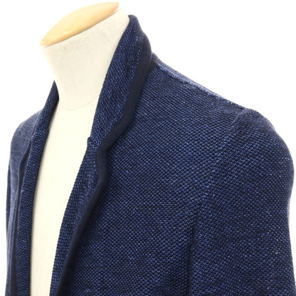 【中古】ラルディーニ LARDINI コットンリネン 2B ニットジャケット ネイビー【サイズXS】【 状態ランクB 】【 メンズ 】