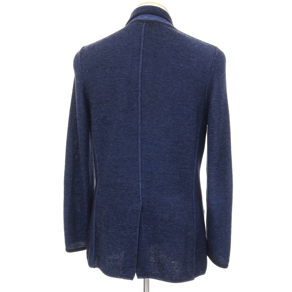 【中古】ラルディーニ LARDINI コットンリネン 2B ニットジャケット ネイビー【サイズXS】【 状態ランクB 】【 メンズ 】