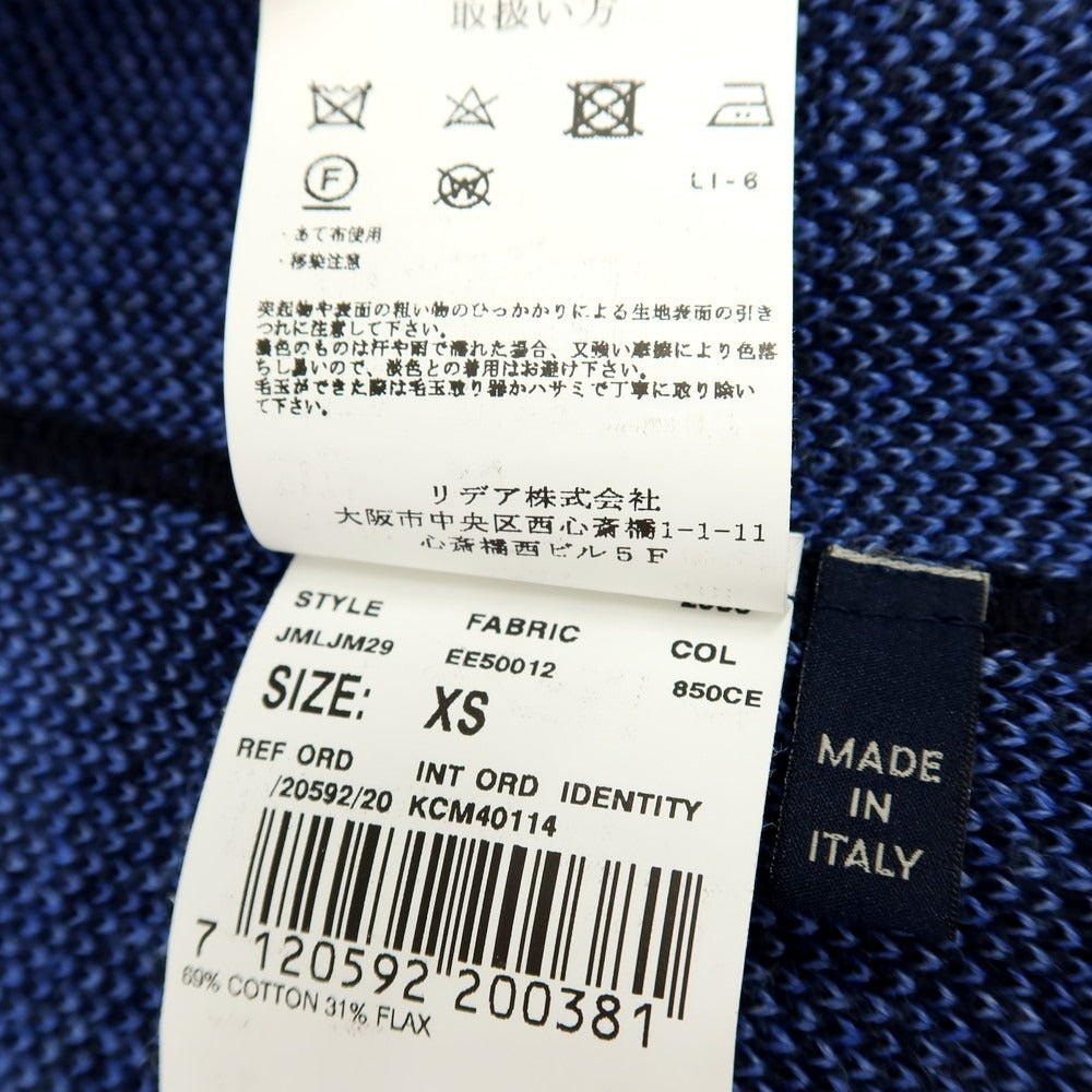 【中古】ラルディーニ LARDINI コットンリネン 2B ニットジャケット ネイビー【サイズXS】【 状態ランクB 】【 メンズ 】[DPD]