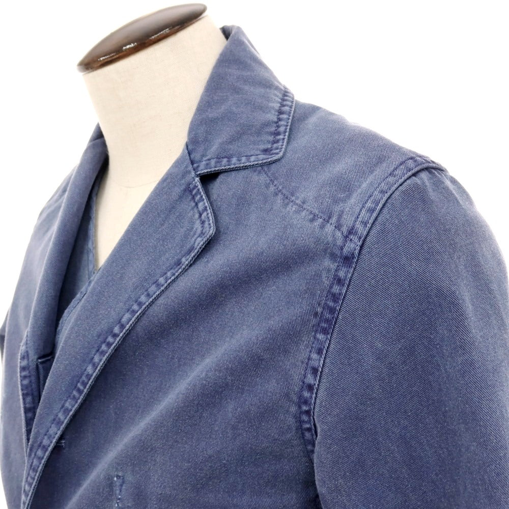 【中古】プライベートホワイト Private White V.C. スリーピース コットン セットアップ スモークブルー【サイズ上3/下34/ジレ4】【 状態ランクB 】【 メンズ 】