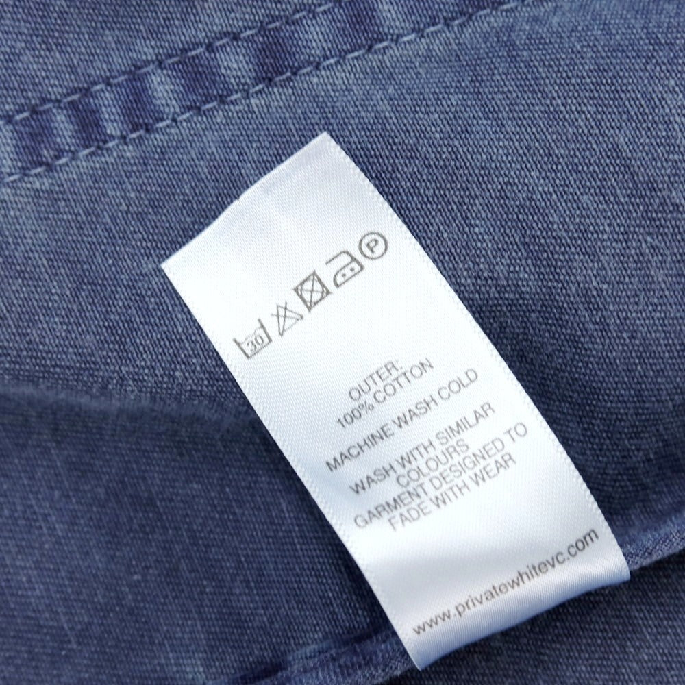 【中古】プライベートホワイト Private White V.C. スリーピース コットン セットアップ スモークブルー【サイズ上3/下34/ジレ4】【 状態ランクB 】【 メンズ 】