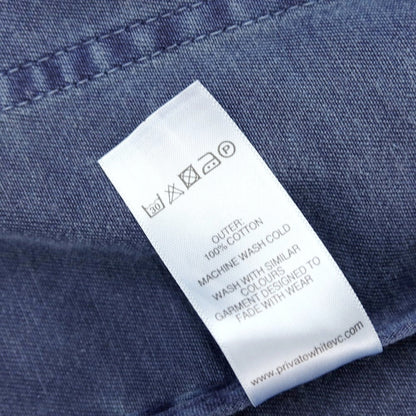 【中古】プライベートホワイト Private White V.C. スリーピース コットン セットアップ スモークブルー【サイズ上3/下34/ジレ4】【 状態ランクB 】【 メンズ 】