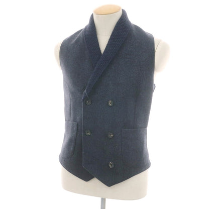 【中古】ハーディエイミス Hardy Amies ウール ショールカラー ダブル カジュアル系ジレ ベスト ネイビー【 36 】【 状態ランクB 】【 メンズ 】