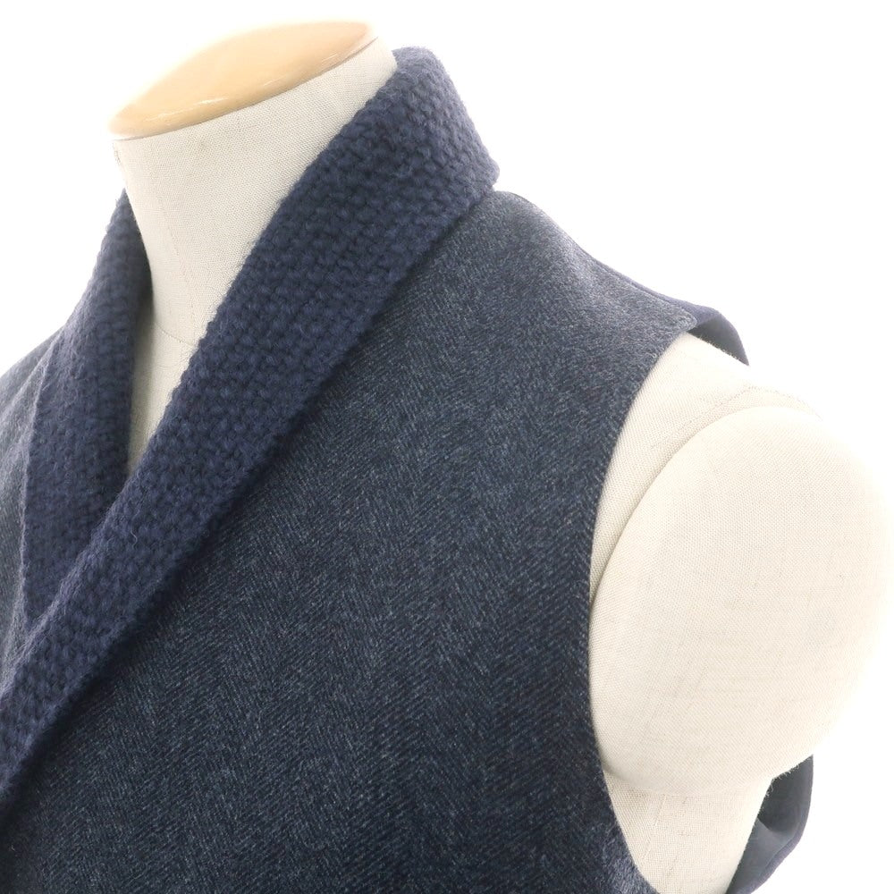 【中古】ハーディエイミス Hardy Amies ウール ショールカラー ダブル カジュアル系ジレ ベスト ネイビー【 36 】【 状態ランクB 】【 メンズ 】