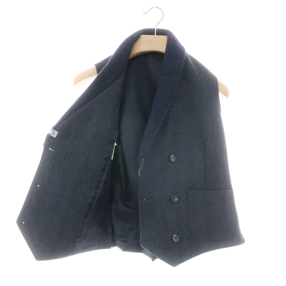 【中古】ハーディエイミス Hardy Amies ウール ショールカラー ダブル カジュアル系ジレ ベスト ネイビー【 36 】【 状態ランクB 】【 メンズ 】