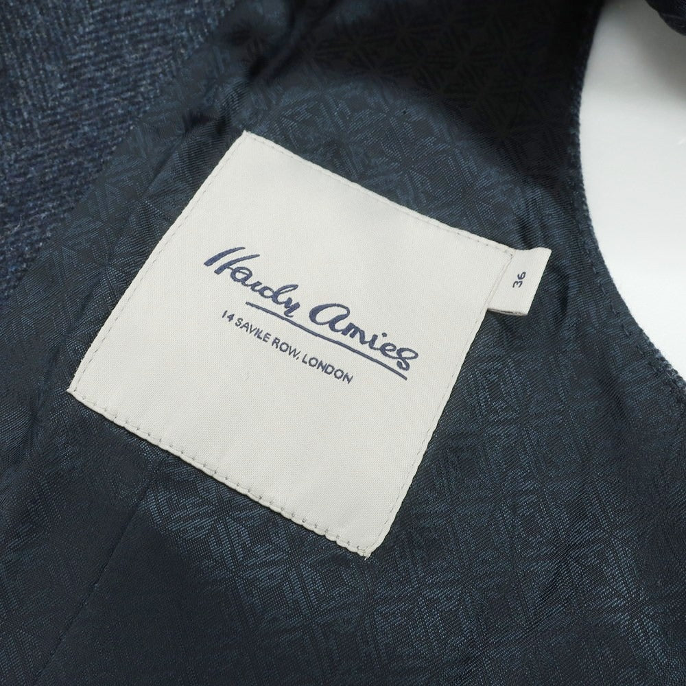 【中古】ハーディエイミス Hardy Amies ウール ショールカラー ダブル カジュアル系ジレ ベスト ネイビー【 36 】【 状態ランクB 】【 メンズ 】