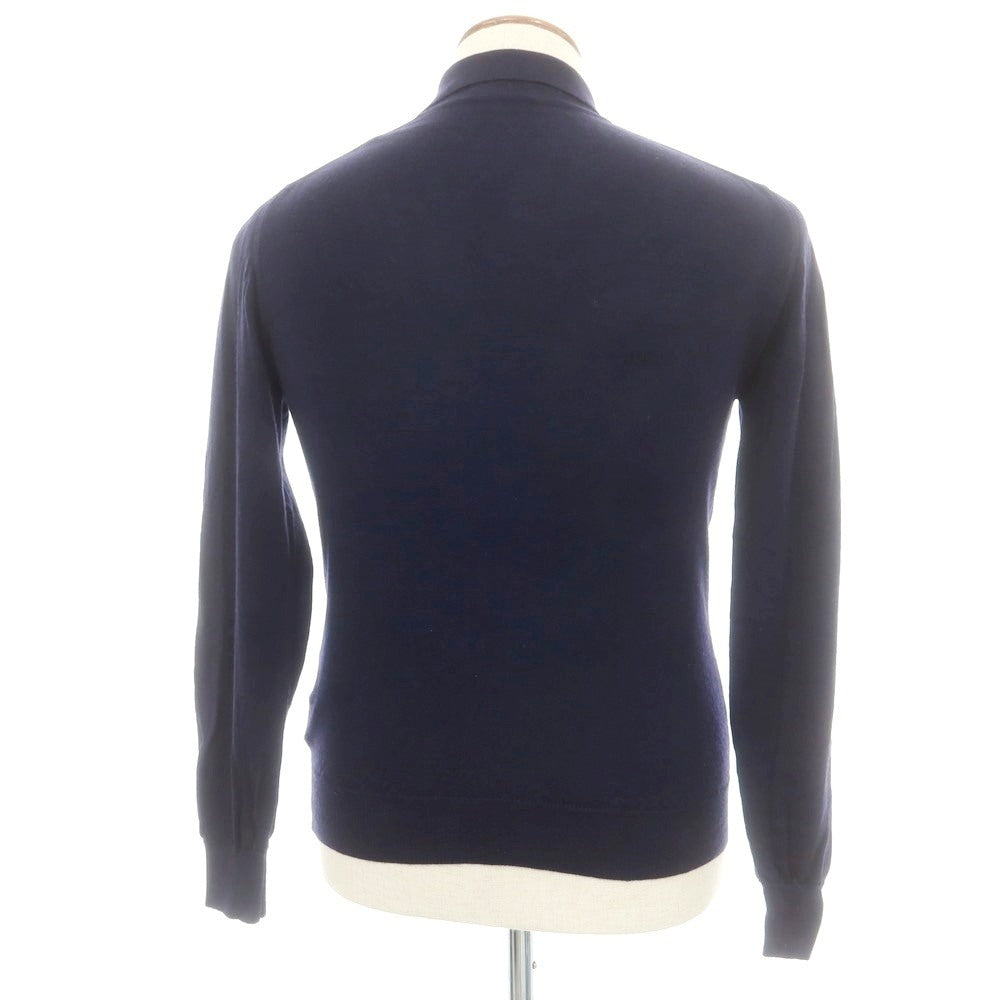【中古】ビームスエフ BEAMS F ハイゲージ ウール 長袖 ポロニット ネイビー【 46 】【 状態ランクB 】【 メンズ 】
