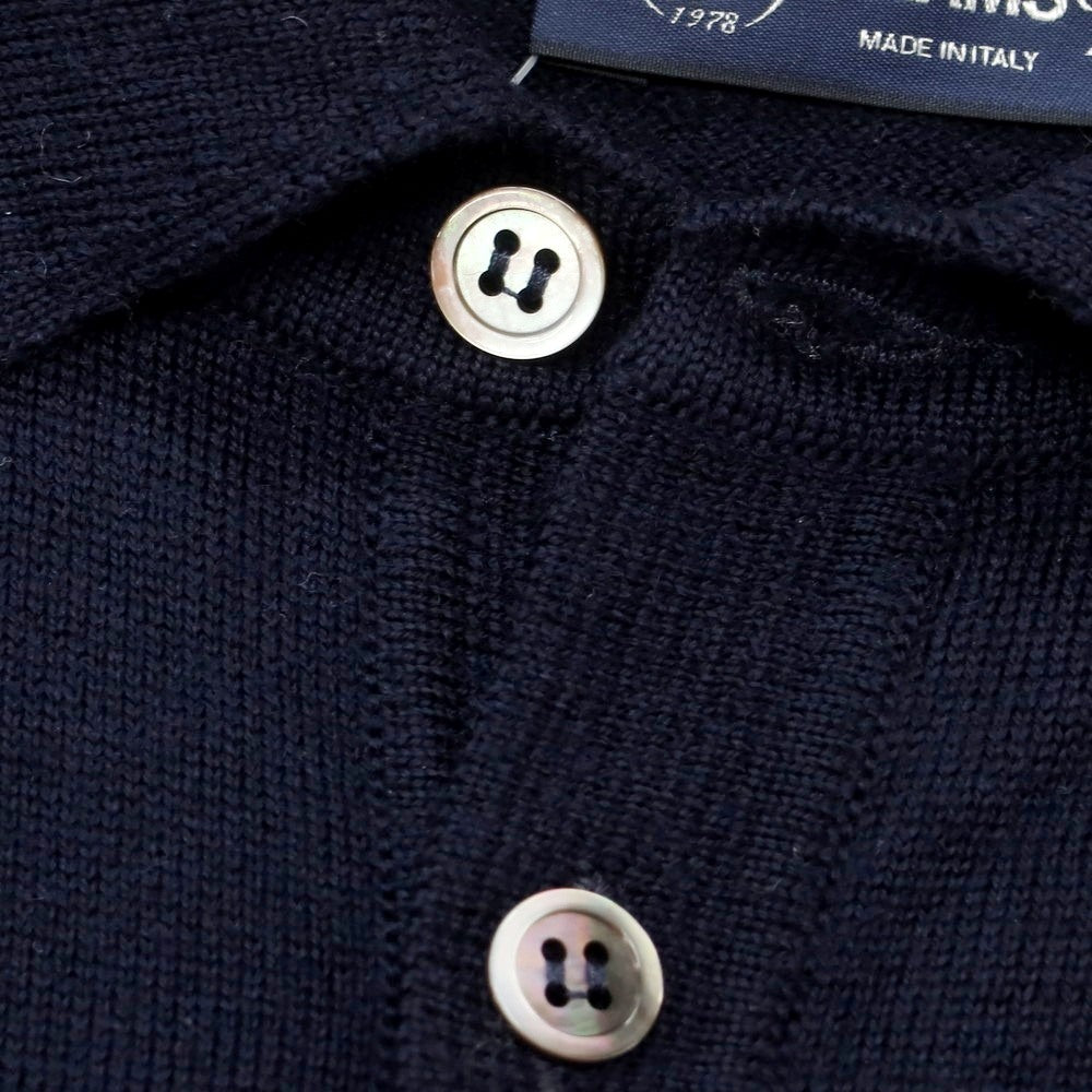 【中古】ビームスエフ BEAMS F ハイゲージ ウール 長袖 ポロニット ネイビー【 46 】【 状態ランクB 】【 メンズ 】