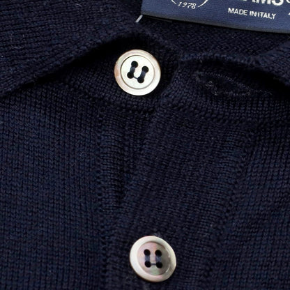 【中古】ビームスエフ BEAMS F ハイゲージ ウール 長袖 ポロニット ネイビー【 46 】【 状態ランクB 】【 メンズ 】