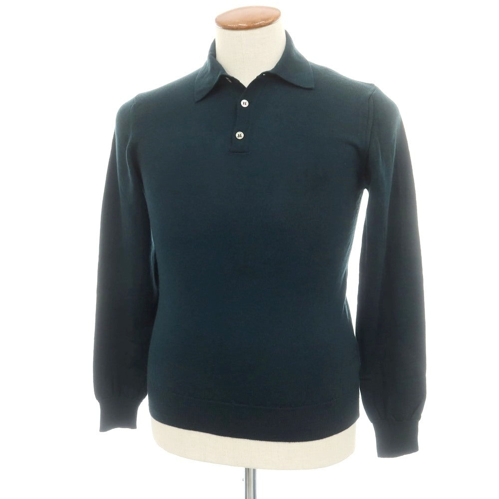 【中古】ビームスエフ BEAMS F ハイゲージ ウール 長袖 ポロニット グリーン【 46 】【 状態ランクB 】【 メンズ 】