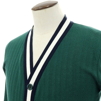 【中古】ルトロワ Letroyes コットン チルデン ニット カーディガン グリーン【サイズ4】【 状態ランクB 】【 メンズ 】
