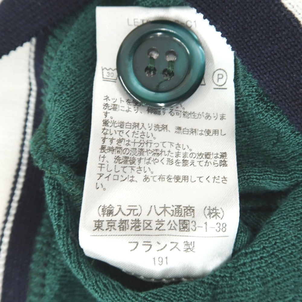 【中古】ルトロワ Letroyes コットン チルデン ニット カーディガン グリーン【サイズ4】【 状態ランクB 】【 メンズ 】