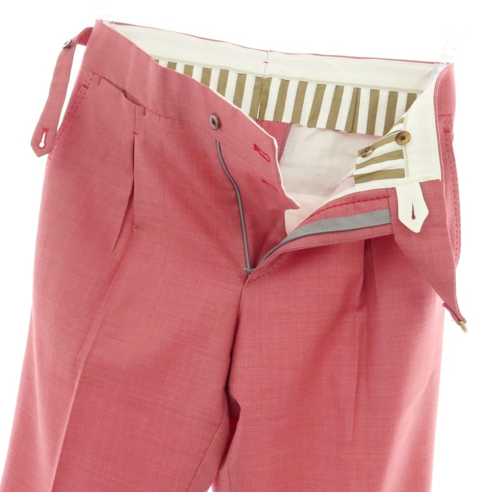 【中古】マッシモコラード Massimo Corrado Angioino SUPER120’S ウール ドレススラックスパンツ ピンク【 46 】【 状態ランクB 】【 メンズ 】