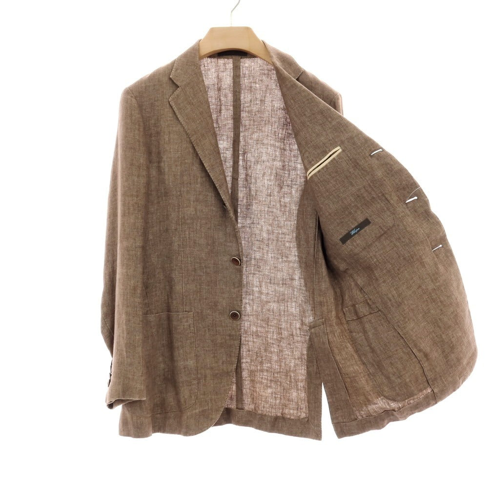 【中古】ラファエル カルーゾ CARUSO Raffaele Caruso Whisper リネン 3B テーラードジャケット ブラウン【サイズ46】【 状態ランクC 】【 メンズ 】