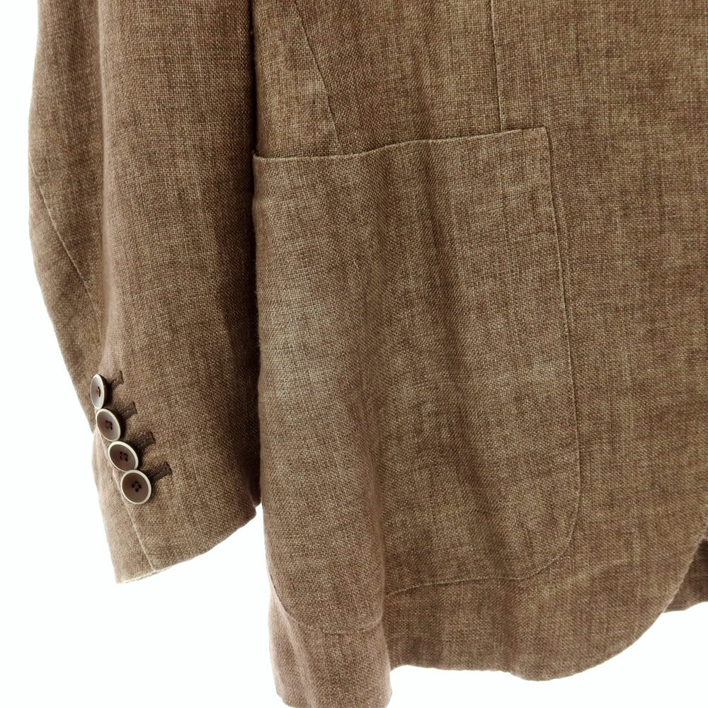 【中古】ラファエル カルーゾ CARUSO Raffaele Caruso Whisper リネン 3B テーラードジャケット ブラウン【サイズ46】【 状態ランクC 】【 メンズ 】