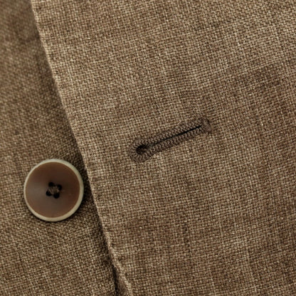 【中古】ラファエル カルーゾ CARUSO Raffaele Caruso Whisper リネン 3B テーラードジャケット ブラウン【サイズ46】【 状態ランクC 】【 メンズ 】