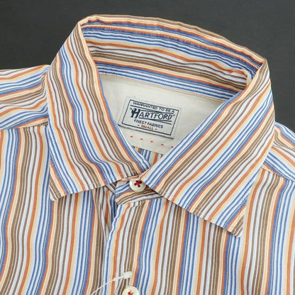 【中古】ハートフォード Hartford コットン マルチストライプ セミワイドカラー カジュアルシャツ マルチカラー【 S 】【 状態ランクB 】【 メンズ 】