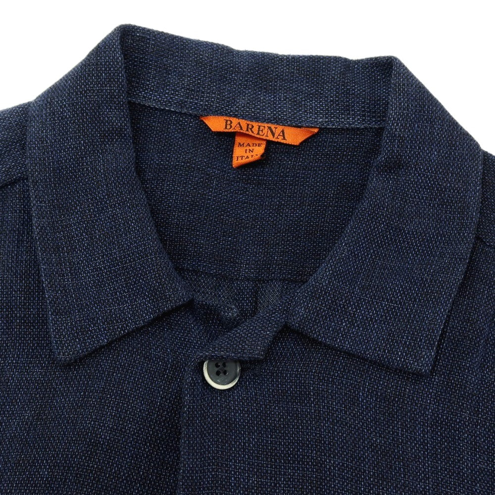 【中古】バレナ BARENA リネンコットン 半袖シャツ ネイビー【サイズ48】【 状態ランクC 】【 メンズ 】