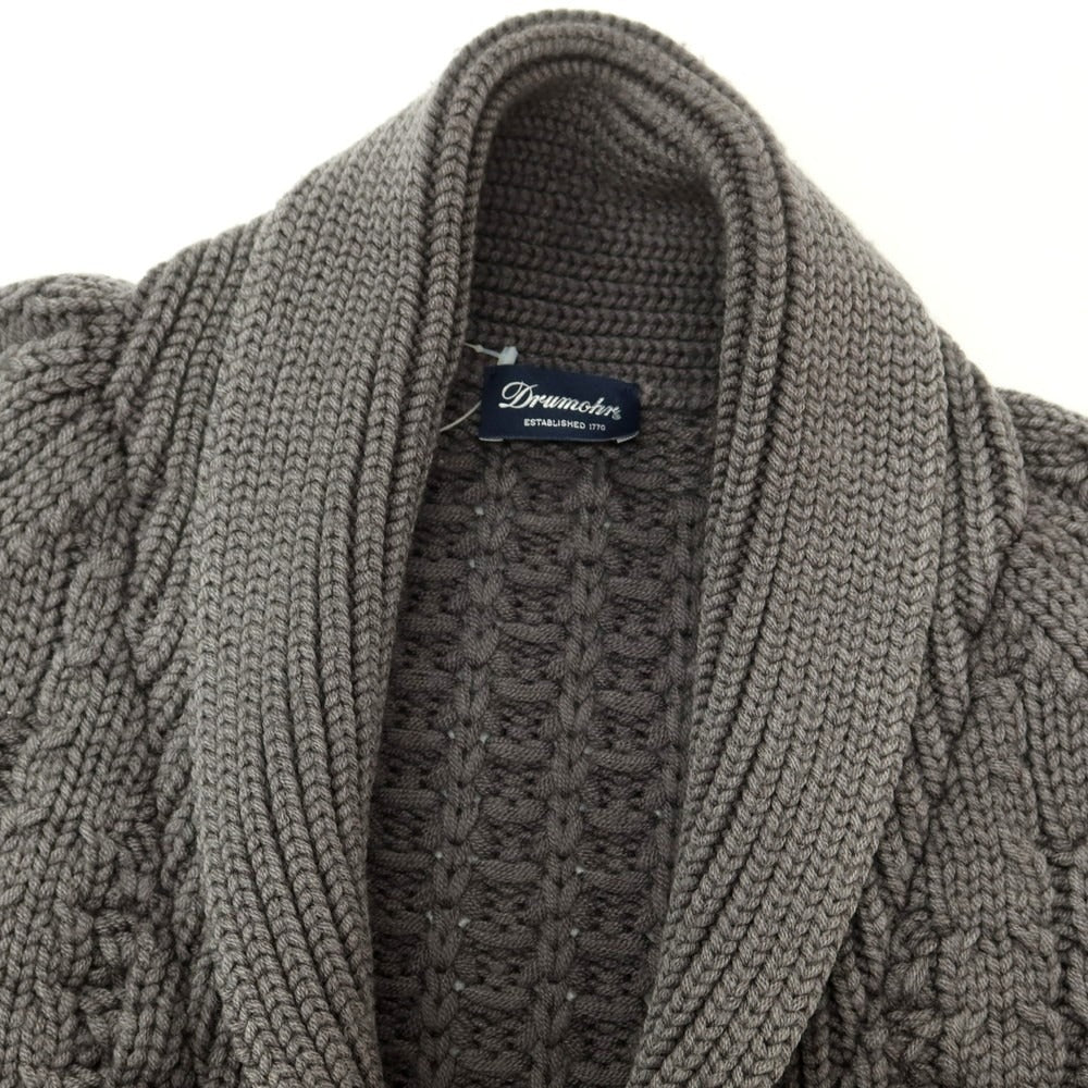 【中古】ドルモア DRUMOHR ローゲージ ウール ショールカラー カーディガン グレー【 48 】【 状態ランクB 】【 メンズ 】