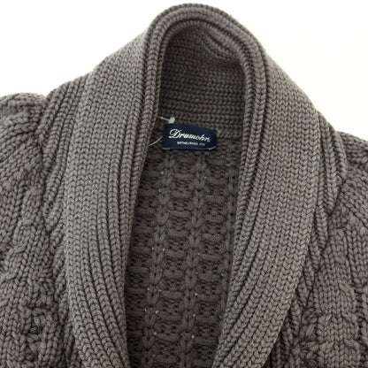 【中古】ドルモア DRUMOHR ローゲージ ウール ショールカラー カーディガン グレー【 48 】【 状態ランクB 】【 メンズ 】