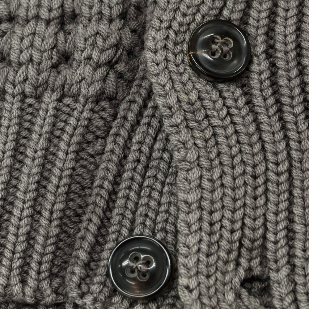 【中古】ドルモア DRUMOHR ローゲージ ウール ショールカラー カーディガン グレー【 48 】【 状態ランクB 】【 メンズ 】