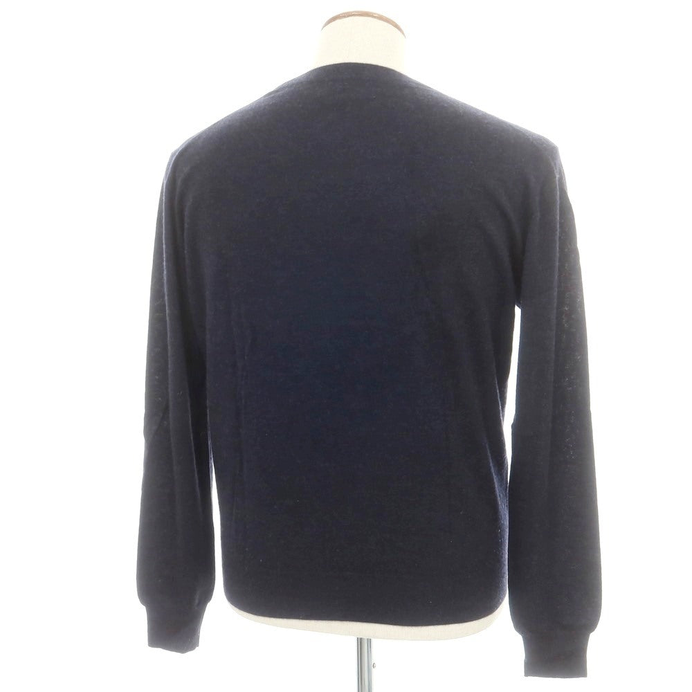 【中古】ロレーナ アントニアッツィ Lorena Antoniazzi ハイゲージ カシミヤ Vネック プルオーバーニット ネイビー【 48 】【 状態ランクB 】【 メンズ 】