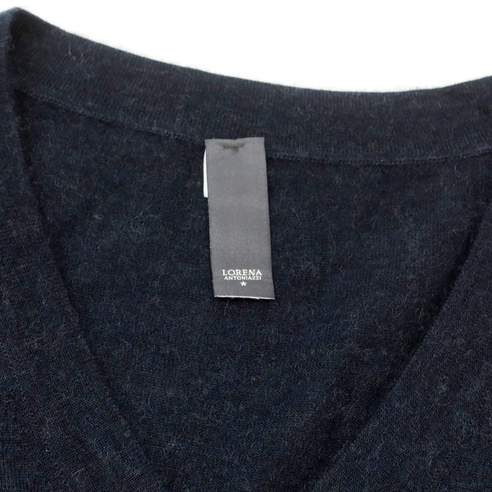 【中古】ロレーナ アントニアッツィ Lorena Antoniazzi ハイゲージ カシミヤ Vネック プルオーバーニット ネイビー【 48 】【 状態ランクB 】【 メンズ 】