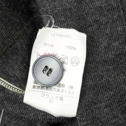【中古】ルトロワ Letroyes ハイゲージ ウール カーディガン グレー【 L 】【 状態ランクC 】【 メンズ 】