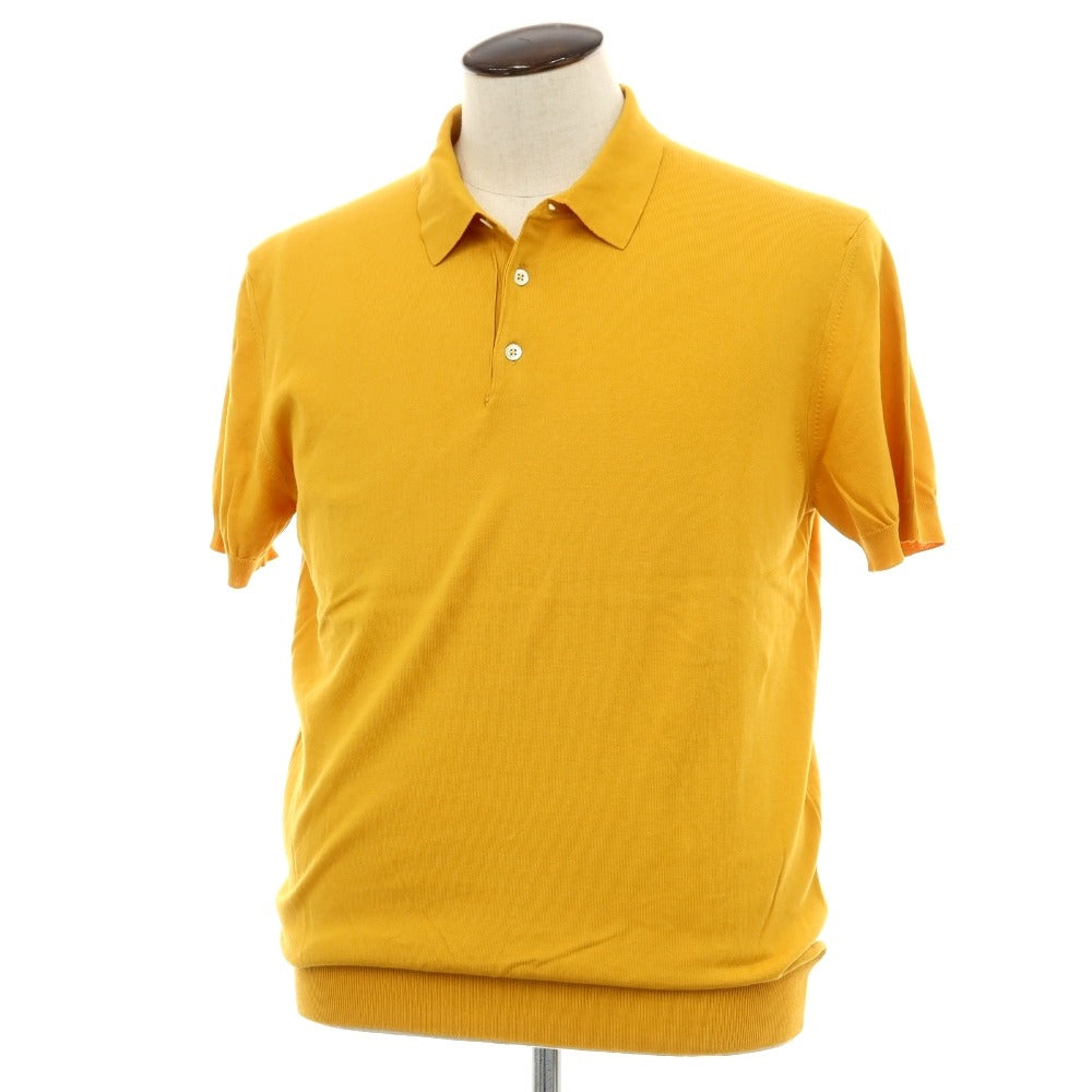 【中古】バラクータ BARACUTA ハイゲージ コットン 半袖 ポロニット イエロー【サイズEU：L】【 状態ランクB 】【 メンズ 】