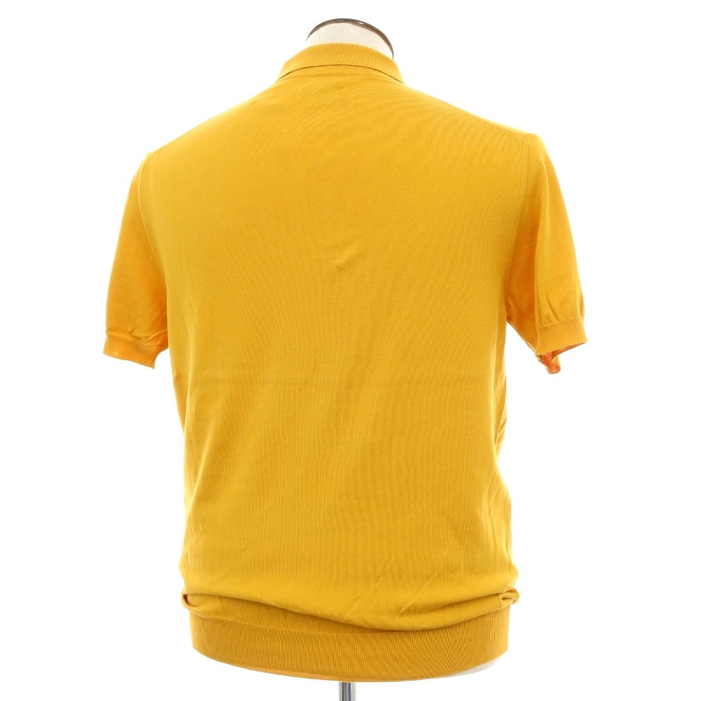 【中古】バラクータ BARACUTA ハイゲージ コットン 半袖 ポロニット イエロー【サイズEU：L】【 状態ランクB 】【 メンズ 】