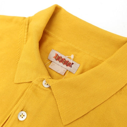 【中古】バラクータ BARACUTA ハイゲージ コットン 半袖 ポロニット イエロー【サイズEU：L】【 状態ランクB 】【 メンズ 】