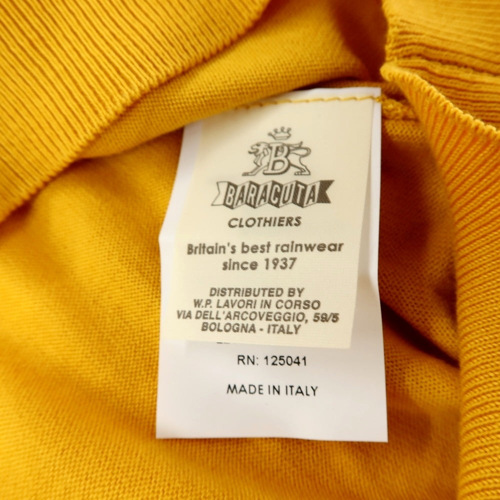 【中古】バラクータ BARACUTA ハイゲージ コットン 半袖 ポロニット イエロー【サイズEU：L】【 状態ランクB 】【 メンズ 】