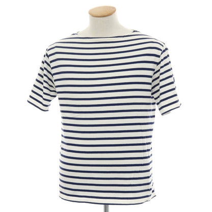 【中古】セントジェームス SAINT JAMES コットン ボーダー ボートネック 半袖Ｔシャツ ホワイトxネイビー【サイズ4】【 状態ランクC 】【 メンズ 】