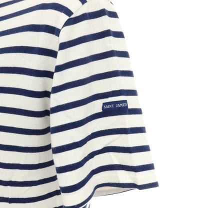 【中古】セントジェームス SAINT JAMES コットン ボーダー ボートネック 半袖Ｔシャツ ホワイトxネイビー【サイズ4】【 状態ランクC 】【 メンズ 】