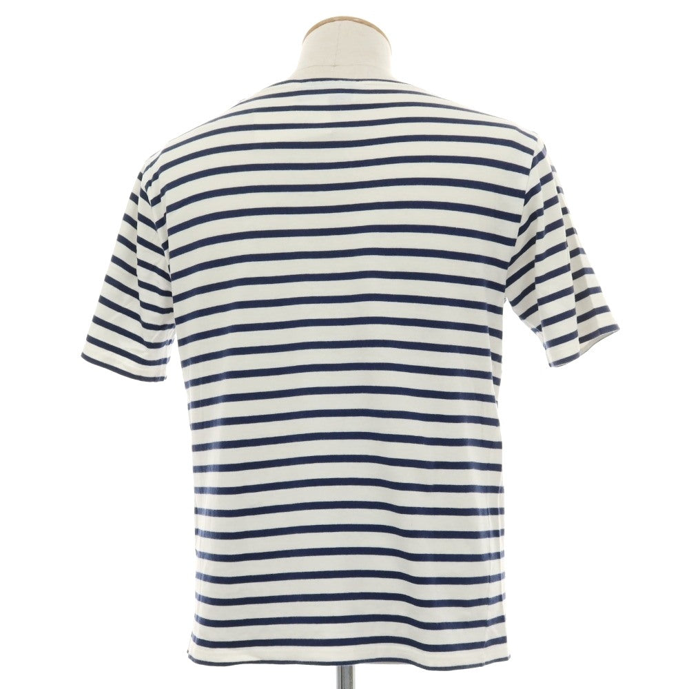 【中古】セントジェームス SAINT JAMES コットン ボーダー ボートネック 半袖Ｔシャツ ホワイトxネイビー【サイズ4】【 状態ランクC 】【 メンズ 】