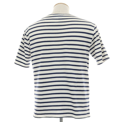【中古】セントジェームス SAINT JAMES コットン ボーダー ボートネック 半袖Ｔシャツ ホワイトxネイビー【サイズ4】【 状態ランクC 】【 メンズ 】