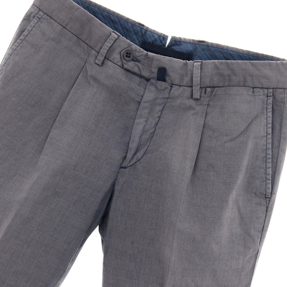 【中古】ラファエル カルーゾ CARUSO Raffaele Caruso コットンナイロン グレンチェック カジュアルスラックスパンツ ネイビー【サイズ46】【 状態ランクC 】【 メンズ 】