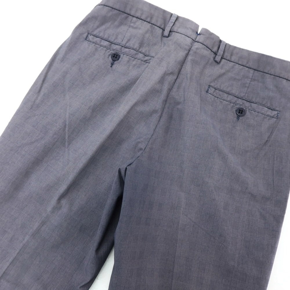 【中古】ラファエル カルーゾ CARUSO Raffaele Caruso コットンナイロン グレンチェック カジュアルスラックスパンツ ネイビー【サイズ46】【 状態ランクC 】【 メンズ 】[DPD]