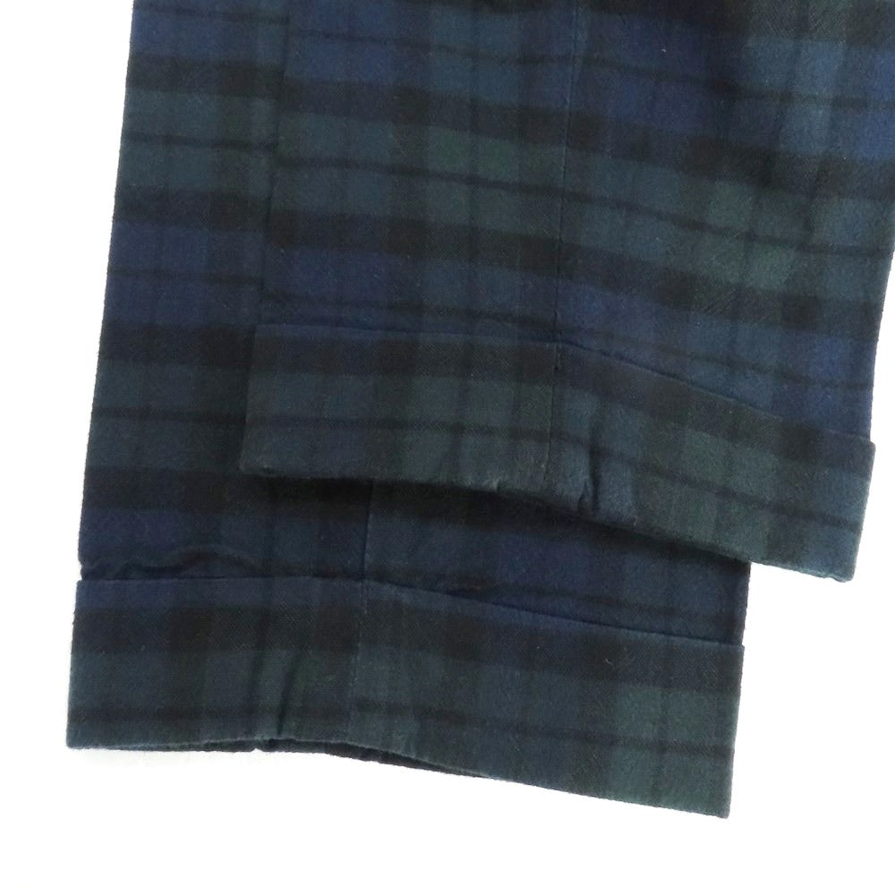 【中古】ビームスプラス BEAMS PLUS コットン チェック カジュアルスラックスパンツ グリーンxネイビー【 M 】【 状態ランクB 】【 メンズ 】