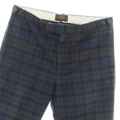 【中古】ビームスプラス BEAMS PLUS コットン チェック カジュアルスラックスパンツ グリーンxネイビー【 M 】【 状態ランクB 】【 メンズ 】