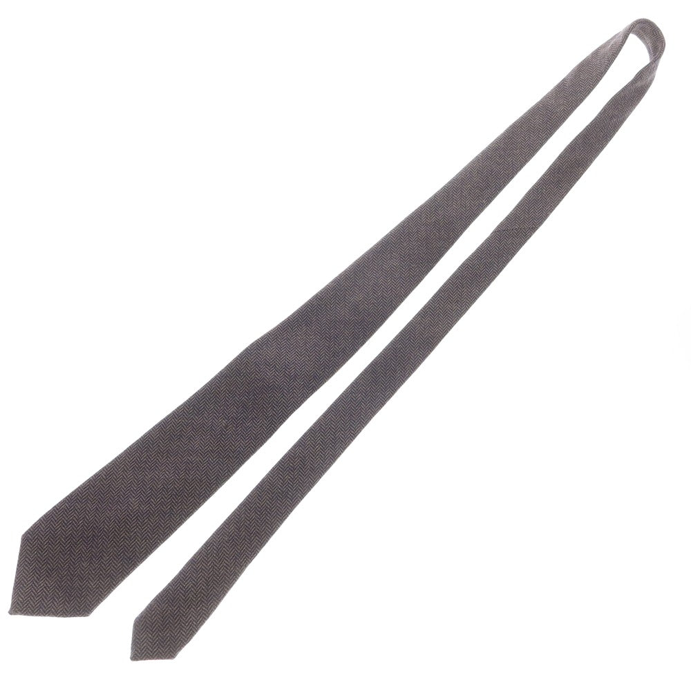 【中古】パオロ アルビザッティ PAOLO ALBIZZATI ウール ヘリンボーン ネクタイ ネイビーxベージュ【 状態ランクB 】【 メンズ 】