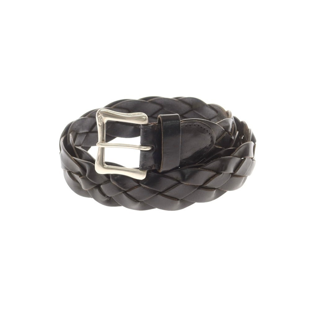 【中古】ジェイアンドエムデヴィッドソン J&amp;M Davidson レザー メッシュベルト ブラックxシルバー【 85 】【 状態ランクC 】【 メンズ 】